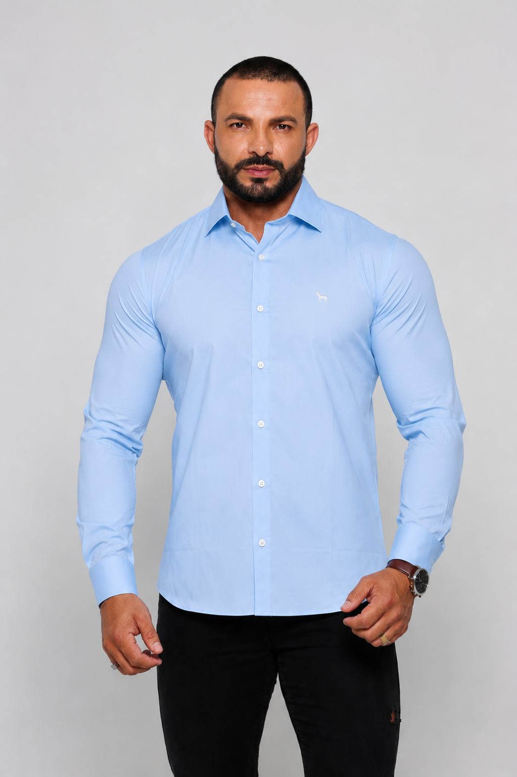 CAMISA BAZIS AZUL CELESTE P