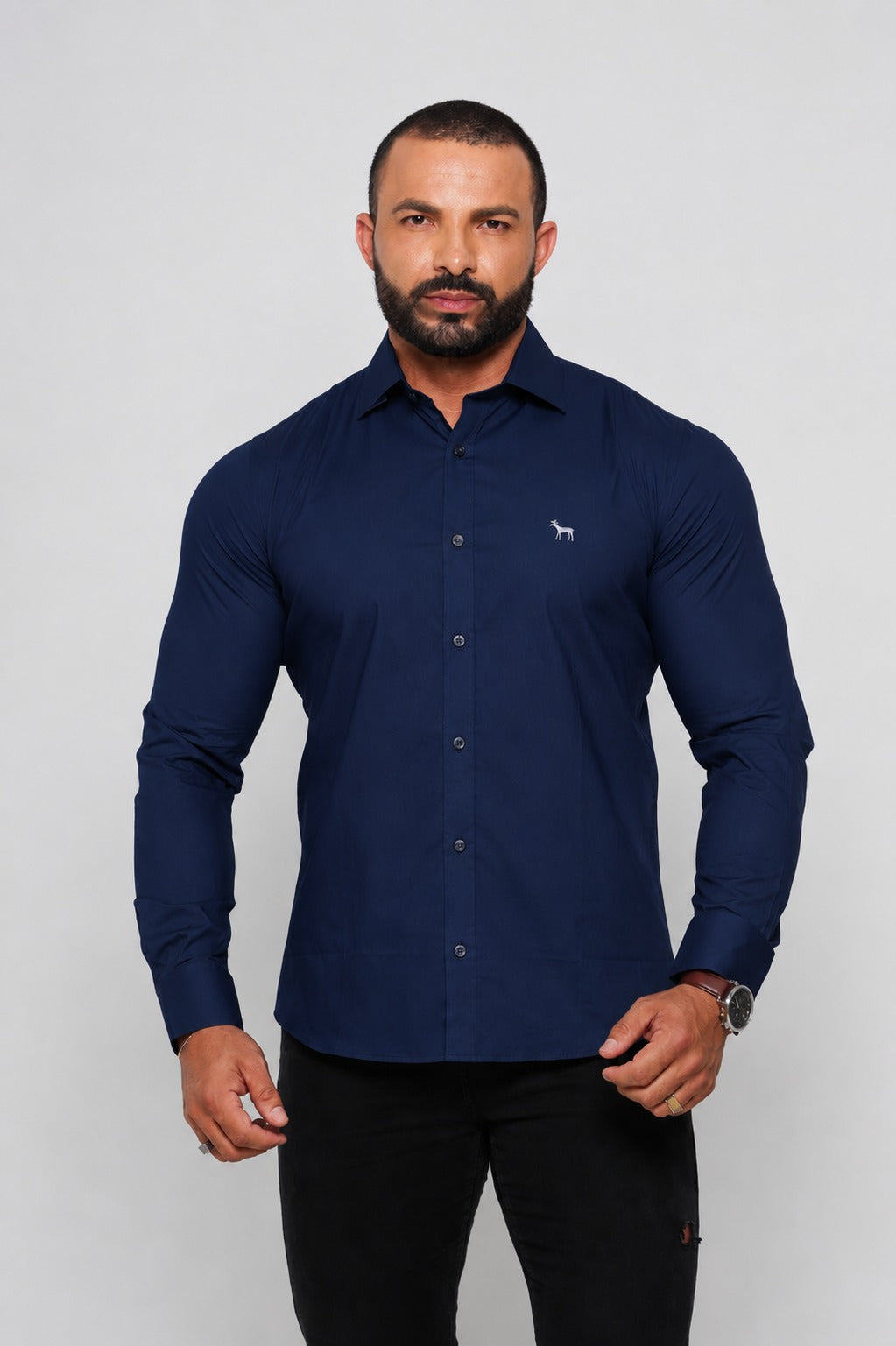 CAMISA BAZIS AZUL MARINHO P