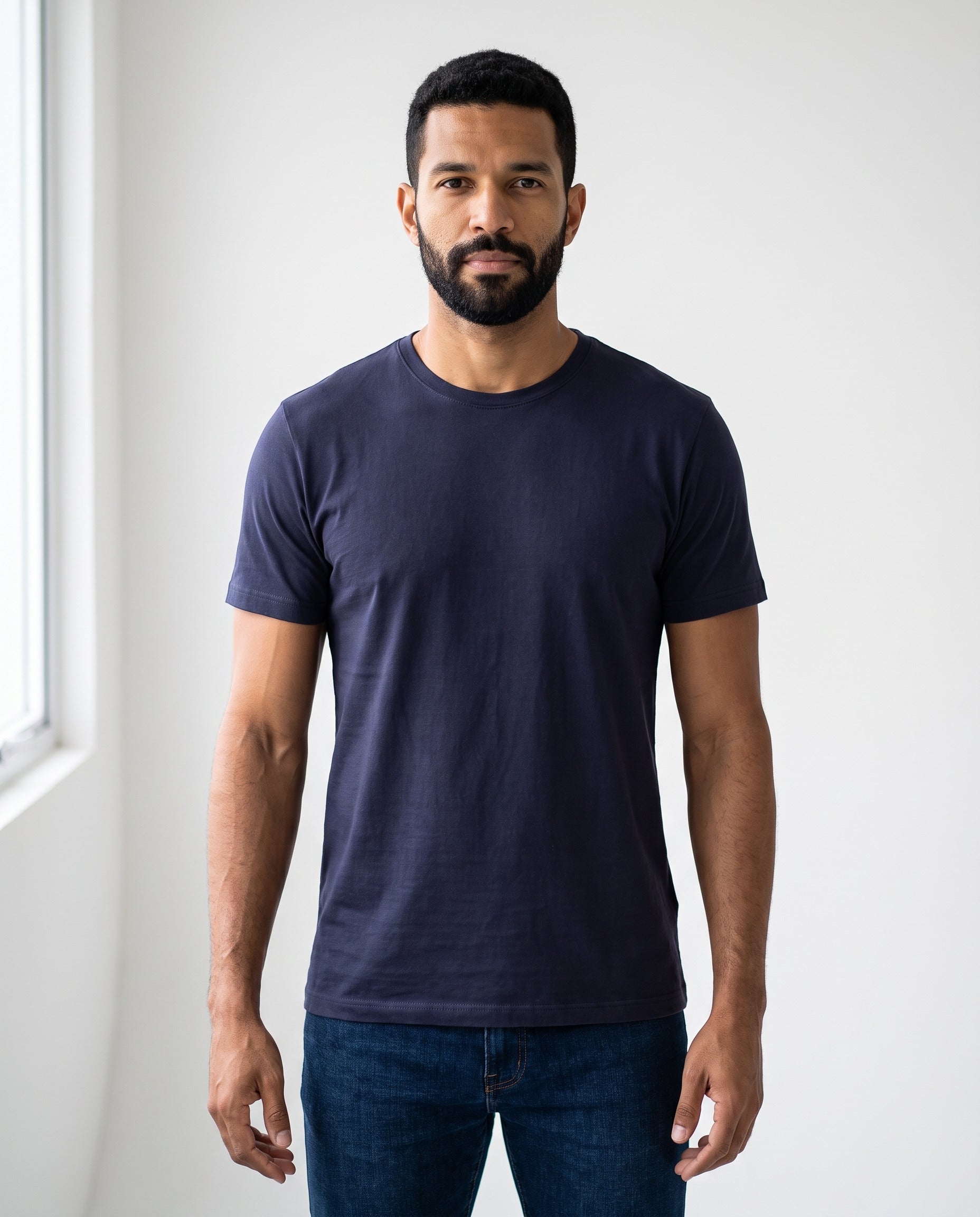 Camisa Gamboa azul-marinho masculina — vista frontal