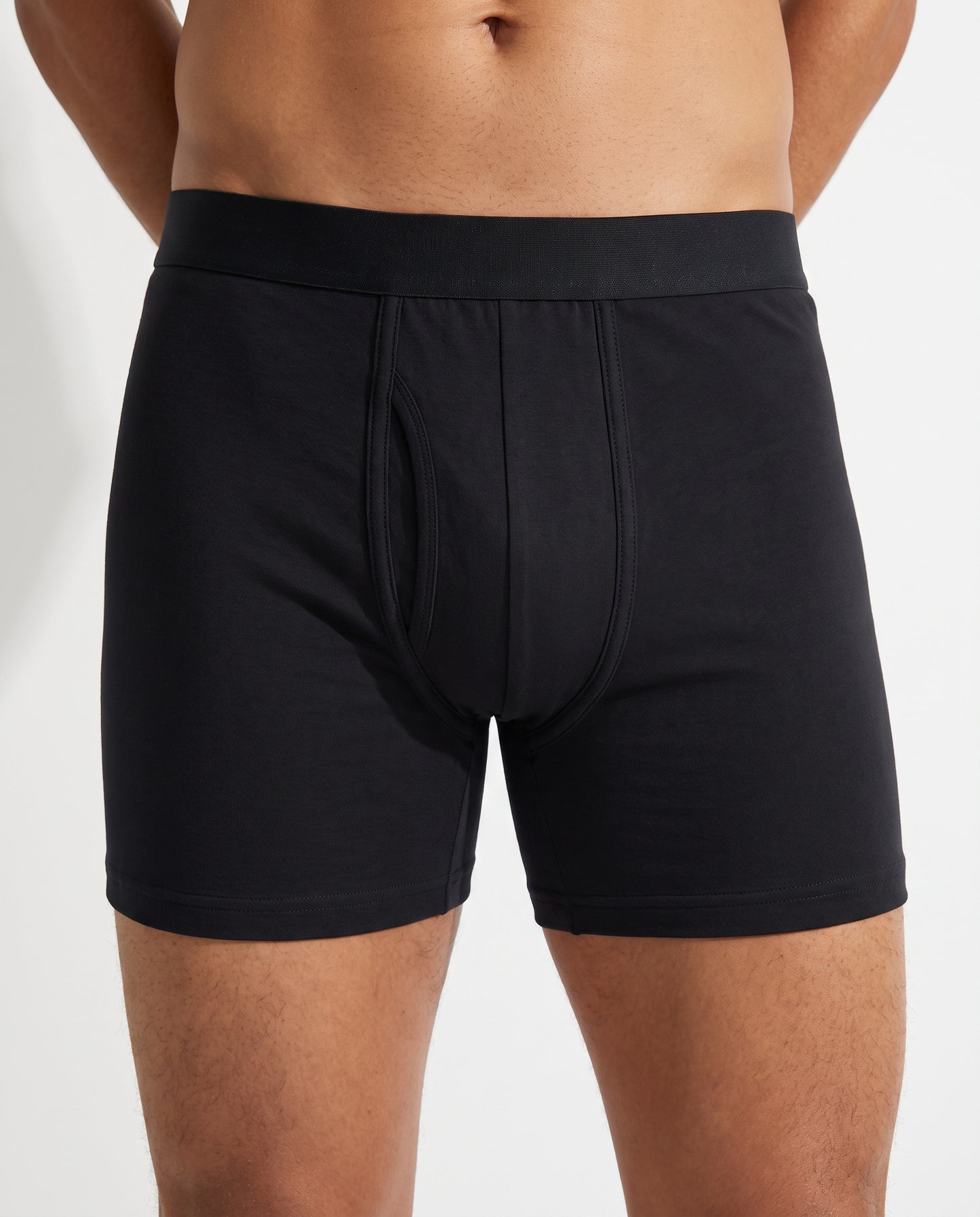 Kit 3 cuecas boxer preta masculina — vista frontal