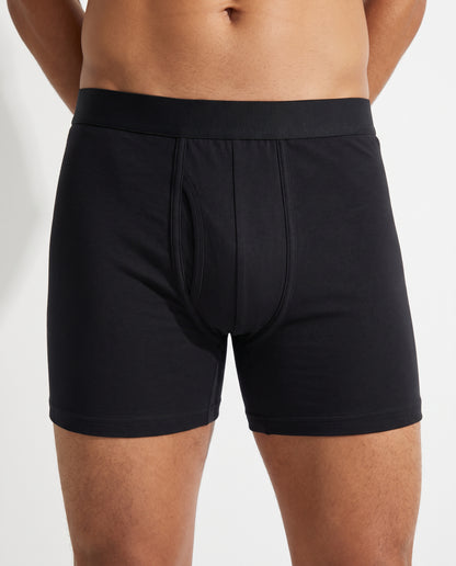 Kit 3 cuecas boxer preta masculina — vista frontal