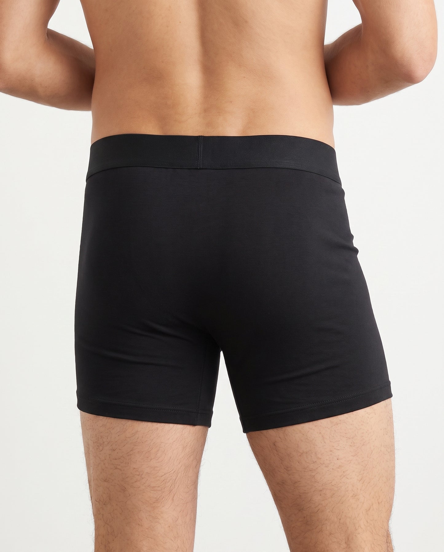Kit 3 cuecas boxer preta masculina — vista das costas